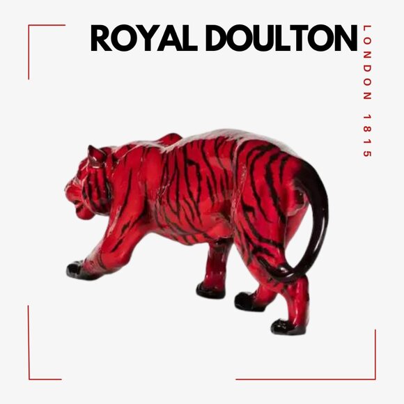 ROYAL DOULTON ENGLAND Flambé Stalking Tiger - Picture 2 of 9